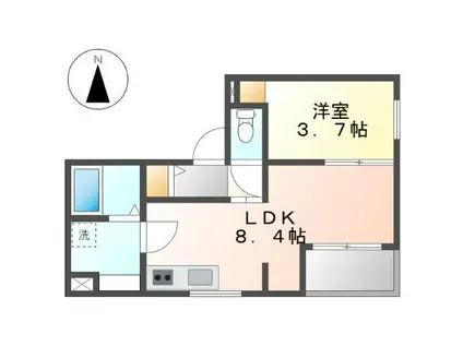 NAGOYA THE BASE(1LDK/2階)の間取り写真