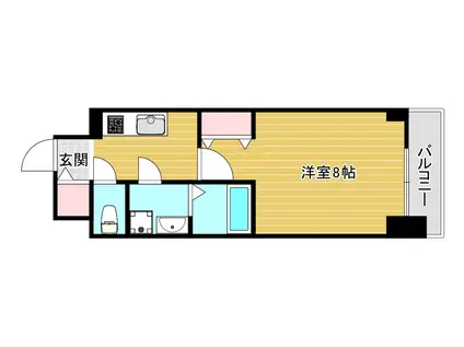 MELDIA CREST TAPP NAMBA ウエスト(1K/3階)の間取り写真