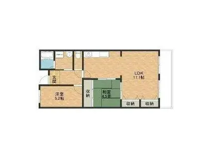 メゾンサステック(2LDK/1階)の間取り写真