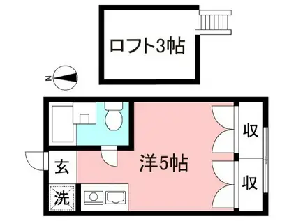 メゾン西野川II(ワンルーム/2階)の間取り写真