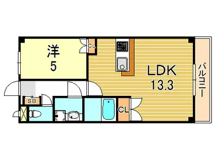 サンモール和坂(1LDK/1階)の間取り写真
