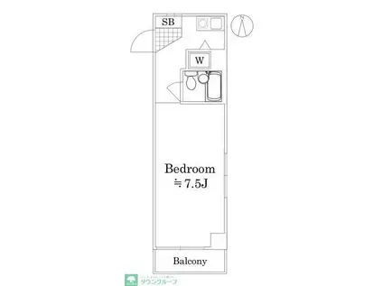 ライオンズマンション八王子第2(ワンルーム/8階)の間取り写真
