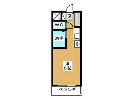 ガーデン山イースト(ワンルーム/1階)の間取り写真