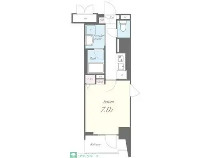 ステーションフロント三鷹(1K/2階)の間取り写真