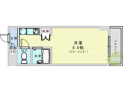 ロイヤル壱番館(1K/2階)の間取り写真