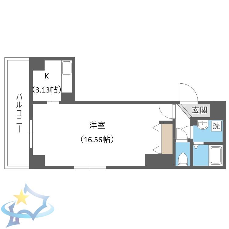 I-FRONT NAEBO (1K/7階)の間取り写真