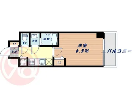 エス・キュート京町堀(1K/10階)の間取り写真