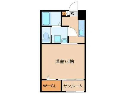 シャルマン メイ(1K/1階)の間取り写真