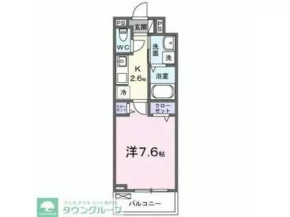 ヴァンベールIII(1K/3階)の間取り写真