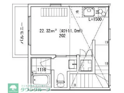 FLORENCE八幡山(1DK/2階)の間取り写真