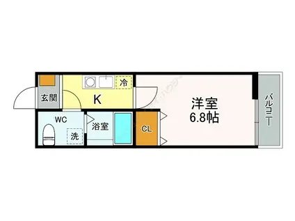 エスカレラ百合ヶ丘(1K/2階)の間取り写真