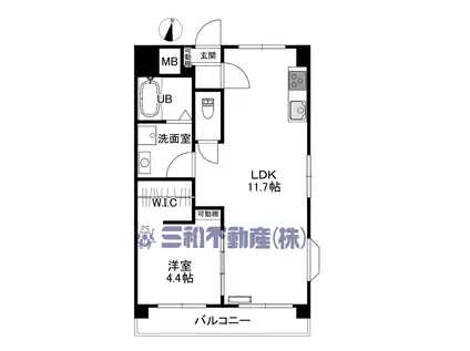 橘センタービル(1LDK/6階)の間取り写真