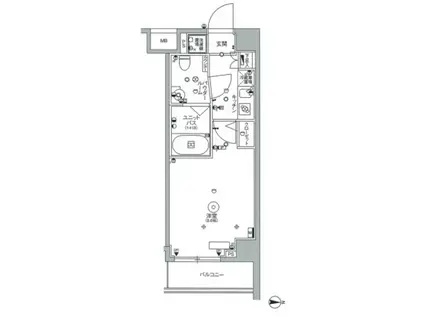 スカイコート中野沼袋(1K/9階)の間取り写真