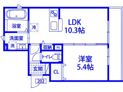 メゾン・ド・エクレール(1LDK/1階)の間取り写真