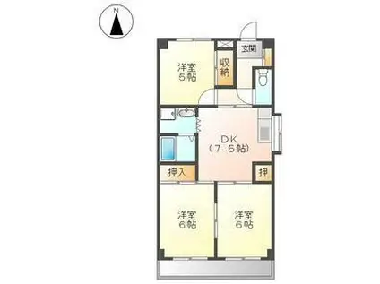 岡田マンション(3DK/3階)の間取り写真