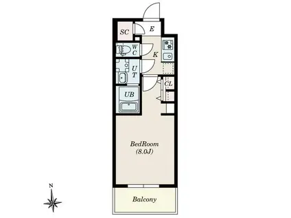 S-RESIDENCE尾頭橋BEAUTE(1K/12階)の間取り写真