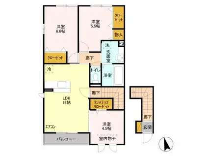 メゾンエスポワールIII(3LDK/2階)の間取り写真