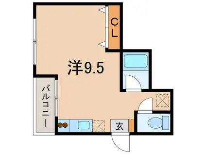 あおいハイツ(ワンルーム/2階)の間取り写真