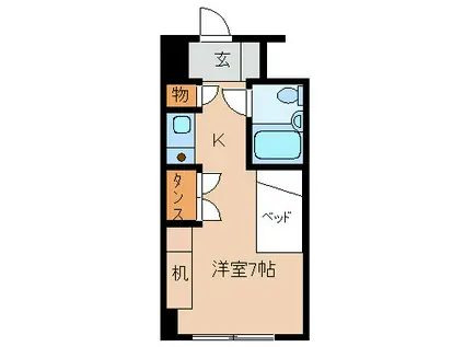 プラザ信州松本(1K/2階)の間取り写真