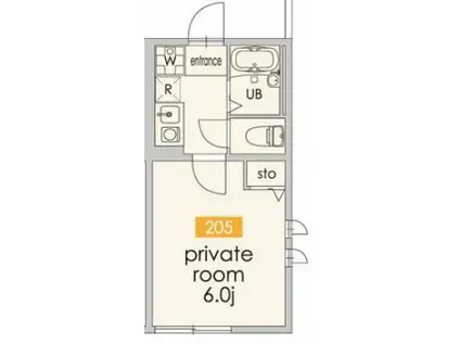 VILLE中落合(1K/2階)の間取り写真