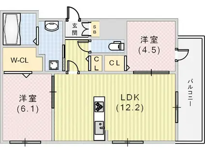 NTRエステート中山手通(2LDK/2階)の間取り写真