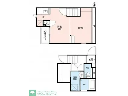 CB春日部フレア(1K/2階)の間取り写真