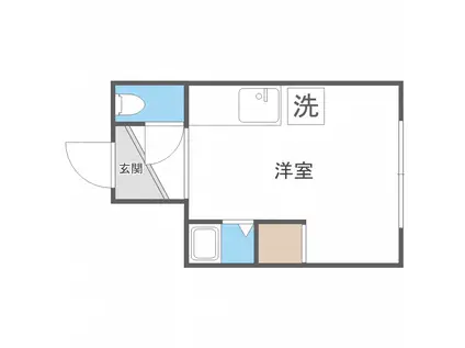 エーエムエスII(ワンルーム/3階)の間取り写真