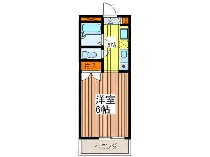 メゾン光A(1K/2階)の間取り写真