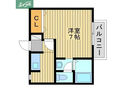 エスペランサ(1K/2階)の間取り写真