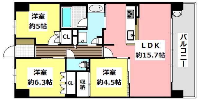MIRAIMO スクエア(3LDK/8階)の間取り写真