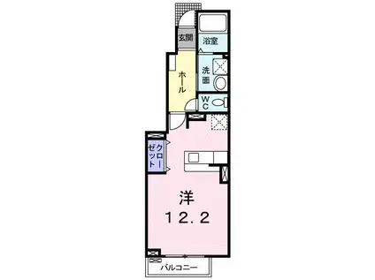 ベルデーアA(ワンルーム/1階)の間取り写真