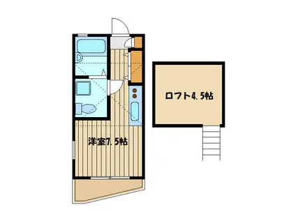 サウススプリング(1K/1階)の間取り写真