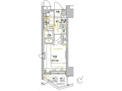 クレイシア品川東大井(1K/8階)の間取り写真
