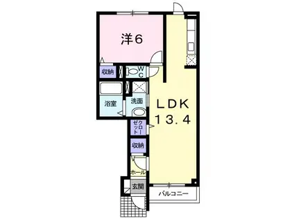 ユニゾンヴィラIII(1LDK/1階)の間取り写真