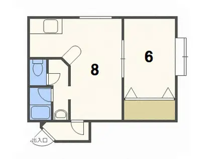 シャネルホームひばりヶ丘(1LDK/4階)の間取り写真