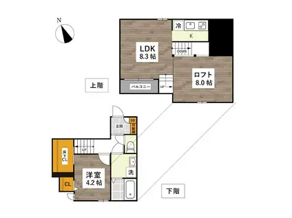 ADC山鹿S23(1LDK/1階)の間取り写真