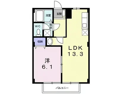 メゾン須賀 I(1LDK/1階)の間取り写真