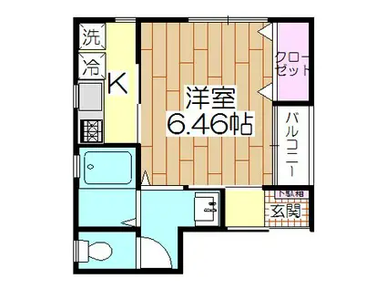 ネット第86(1K/2階)の間取り写真