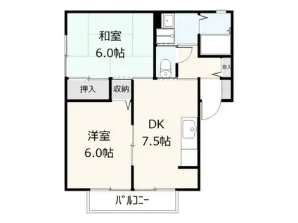 セジュール隅田(2DK/2階)の間取り写真