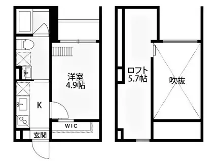 YS VILLAGE馬場通(1K/2階)の間取り写真