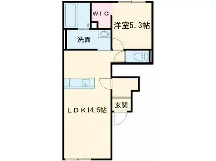 MONOQLOI(1LDK/1階)の間取り写真