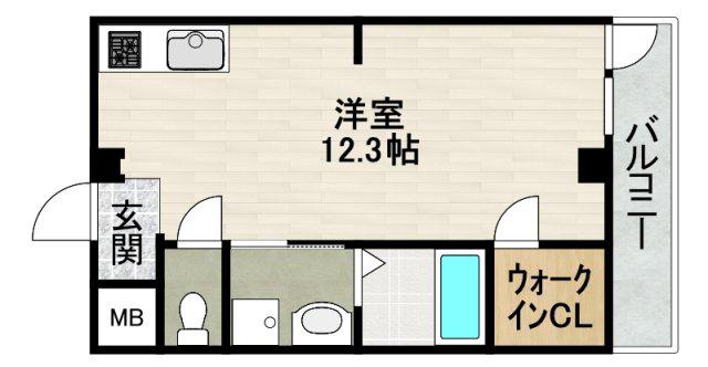 ELEGANTE宝塚(ワンルーム/4階)の間取り写真