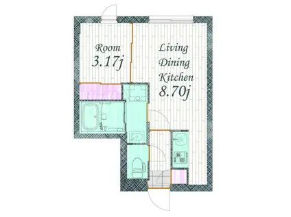 QUADOR 名古屋市大前(1LDK/2階)の間取り写真
