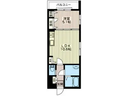 セレーナ三宿(1LDK/3階)の間取り写真