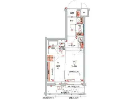 ベルグレードSI(1DK/1階)の間取り写真