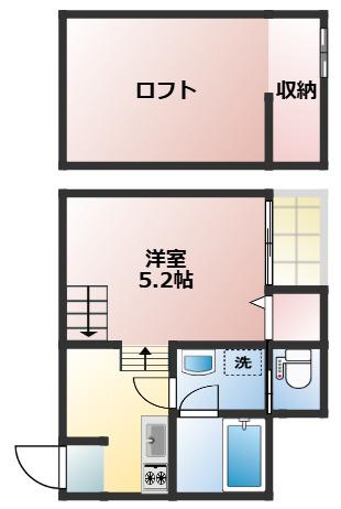 LALUCE清和園町(1K/1階)の間取り写真