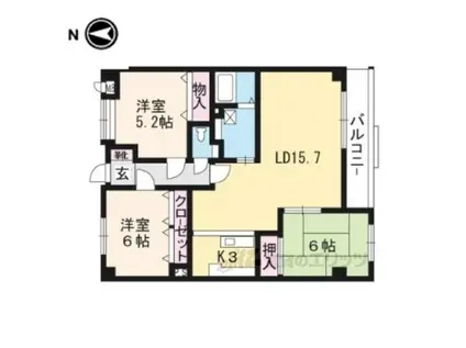 TAMS COURT(3LDK/5階)の間取り写真