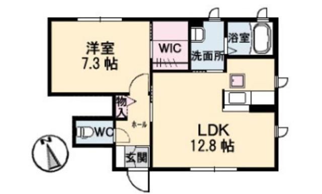 プラムプレイス(1LDK/1階)の間取り写真