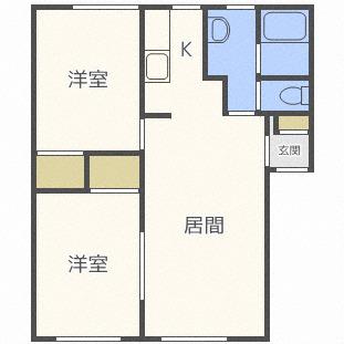 コモド45(2LDK/1階)の間取り写真