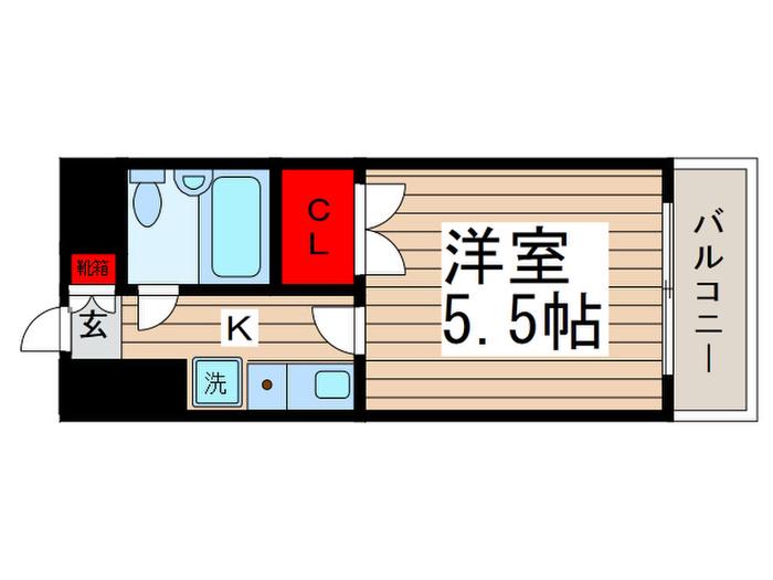 コンフォール小泉(1K/2階)の間取り写真